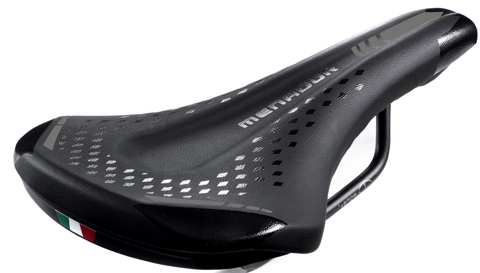 Montegrappa Bike Saddle Bike Seat for E-MTB-GRAVEL Menador 3400, Memory Foam Black/Grey