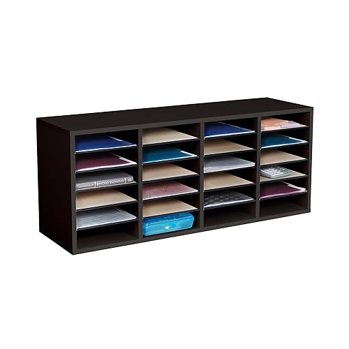 Safco Wooden Paper and Mail Organizer for Home Office and Classroom, Adjustable Shelves and Stackable