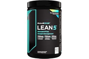 RULE 1 PROTEINS Rule 1 R1 Lean5, Blue Razz Lemonade - 11.9 oz - Stimulant-Free Formula with CLA, Garcinia Cambogia Extract & Carnitine - 60 Servings