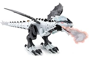 Toysery Walking Dinosaur Toy with Fire Breathing Dragon Mist Spray, Realistic Sounds and Simulated Red Fire Lights from Mouth