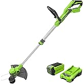 Greenworks 40V Cordless 2-in-1 Trimmer Edger (Gen 2) - 13" Lawn Weed Wacker for Fence & Sidewalk , Lightweight Gas Trimmer Alternative with Auto Feed Spool , 2.0Ah Battery & Charger (40-Min Runtime)