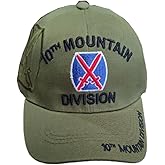 First Military Choice 10th Mountain Division Emblem Black Letters Baseball Cap Green