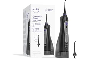 SMILE DIRECT CLUB SmileDirectClub Premium Edition Water Flosser - XL Water Reservoir with 2 Nozzles, Waterproof and Cordless Design - Black