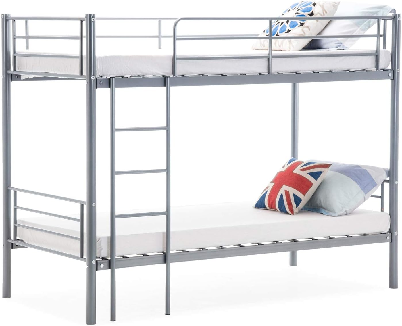 Schindora Kids Bunk Bed Single Sleeper Metal Frame Childrens Bedroom Furniture 3ft