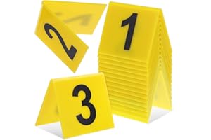 Operitacx 15 Pcs Evidence Markers Halloween Props, Number 1-15 Crime Scene Markers, Crime Scene Decorations for Halloween Party Supplies