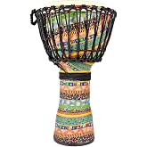 ENNBOM Djembe Lightweight African Drum Pattern Cloth Stitched Congo Hand Drum for Adults Beginners (10 in)