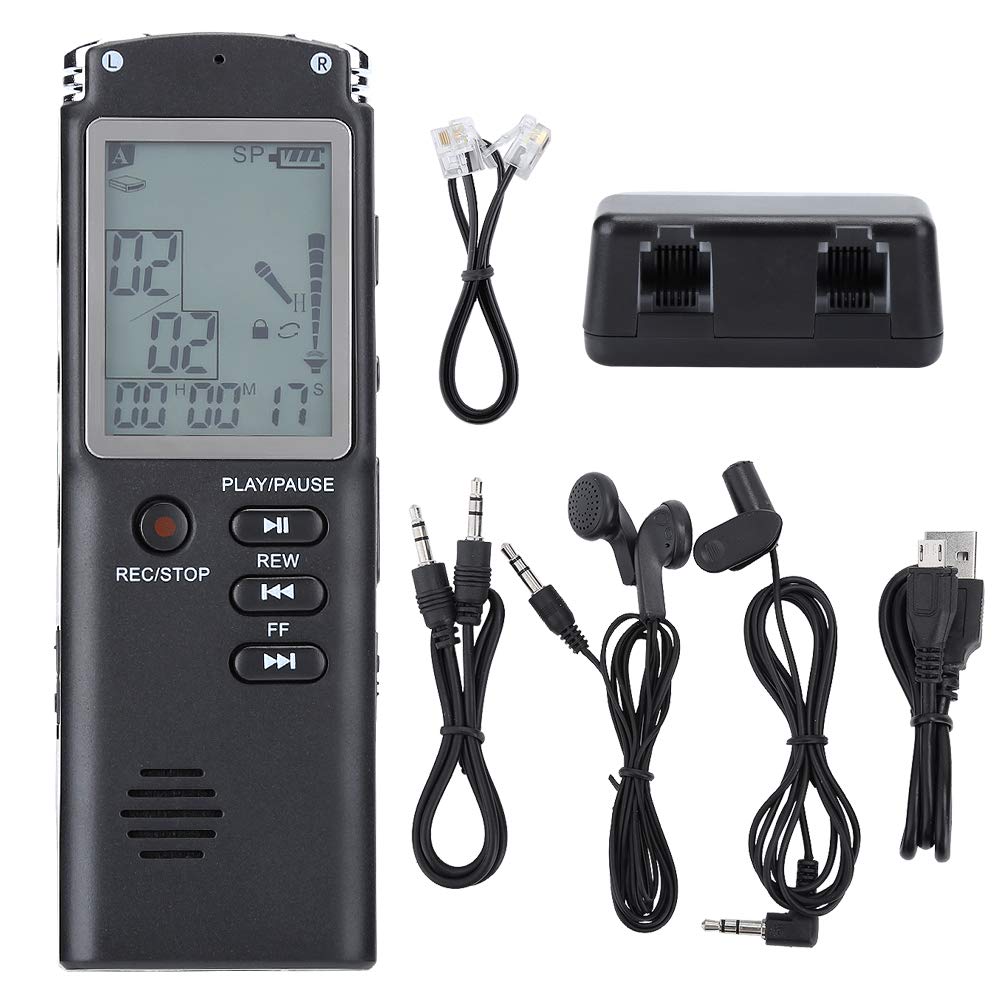 VIFERR Digital Voice Recorder 16GB/32GB Sound Audio Recorder USB Rechargeable Dictaphone Recording Device with MP3 Player Microphone for Lecture Meeting (16GB)