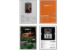 JSBADE Frank Ocean Poster Album Cover Limited Edition Posters ，Rapper Music Posters Room Aesthetic Canvas Wall Art Prints for Teens, Boys, Girls Room Decor Set of 4 for(8x12inch, Unframed)