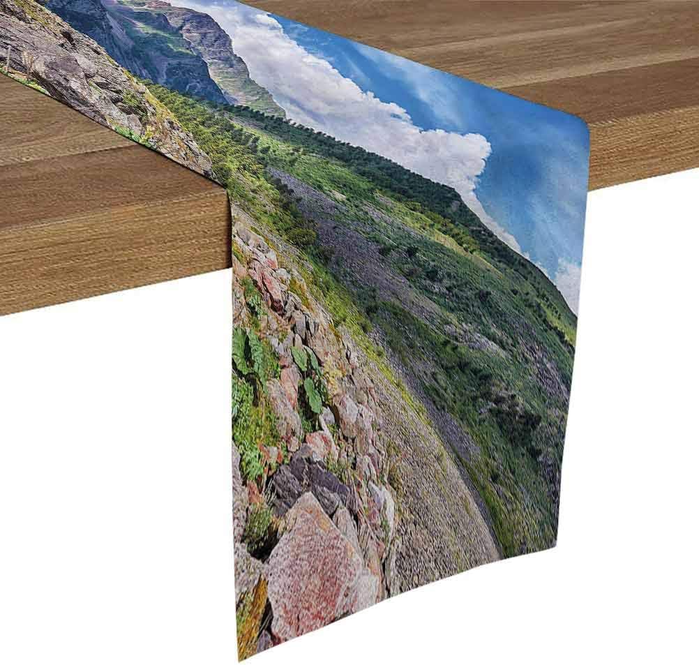 SoSung Black and White Table Runner 13x120 Inch Landscape,Mountain Wild Rhubarb for Farmhouse Kitchen,Dinner Holiday Parties,Wedding,Events,Decor