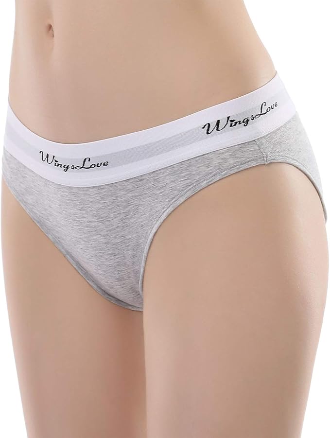 WingsLove Women 3 Pack Cotton Briefs Bikini Underwear Comfort Panty