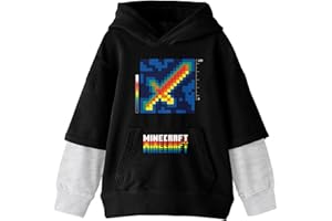Bioworld Minecraft Hostile Behaviour Kids Layered Tee Grey Hoodie