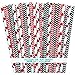 Casino Night Theme Chevron and Card Design Paper Straws - Red Black White - 7.75 Inches - Pack of 100 - Outside the Box Papers Brand