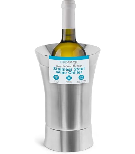 Posavasos De Vino De Doble Pared De Acero Inoxidable - Acabado Martillado Satinado, Diámetro 5"