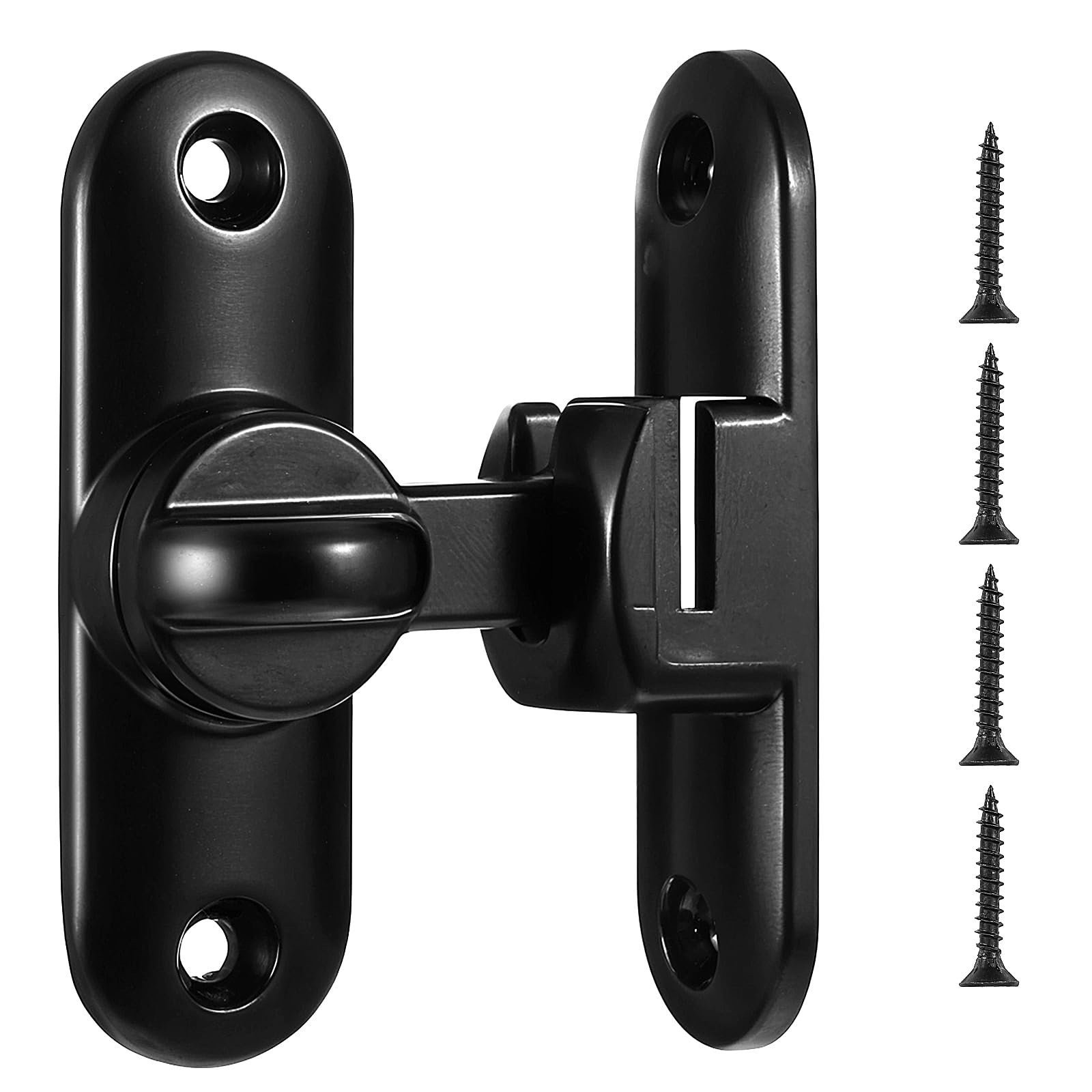 Wanmu Barn Door Latches, 90/180 Zinc Alloy Degree Gate Lock, Flip Hardware for Right Angle Gate, Security Sliding Door Latch for Bathroom, Garden, Bedroom, Cabinet, Cabinet, Window