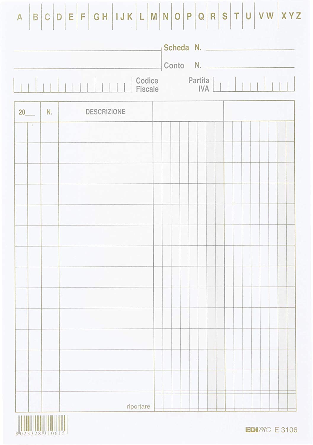 EDIPRO - E3106VE - 100 Cards with 2 Columns Green f.to 15x10,5