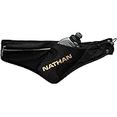 Nathan Peak Running Hydration Waist Pack Belt w/ Speed Draw Flask Water Bottle, 18oz/535 ml Push/Pull Race Cap, Expandable Zippered Stretch Pocket