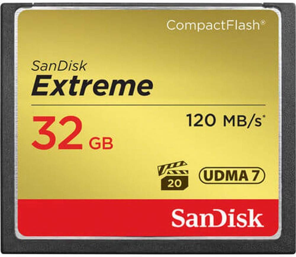 Sandisk Sdcfxs-032G-A46 Extreme 32 Gb Compactflash (Cf) Card - 120 Mbps Read - 60 Mbps Write - 1 Card (Sandisk SDCFXS-032G-A46)