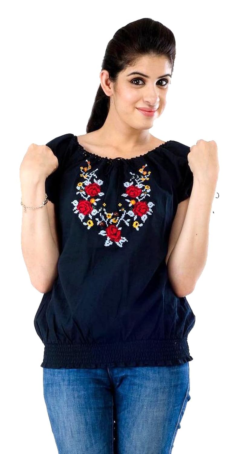 amadore women's regular fit top (602tp124cp, black,)