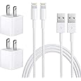 iPhone Charger, Lightning to USB Cable Fast Charging Data Sync Transfer Cable 2Pack [Apple MFi Certified] with USB Wall Charg