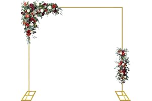 JALANCY 9.8FTx9.8FT Wedding Arch Backdrop Stand Square Metal Rectangular Arch Frame Balloon Arch Stand for Wedding Birthday Party Baby Shower Bridal Shower Photography Decoration（Gold）