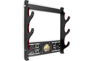 Ekkhysis Legendary Creatures Sword Wall Mount Hook Katana Holder Display Hanger for Tanto Samurai Sword Rapier Lightsaber Cosplay Blade Tanjirou Demon Slayer Weapon Stand (Loong 3-Tier)