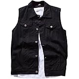 men's white sleeveless denim jacket