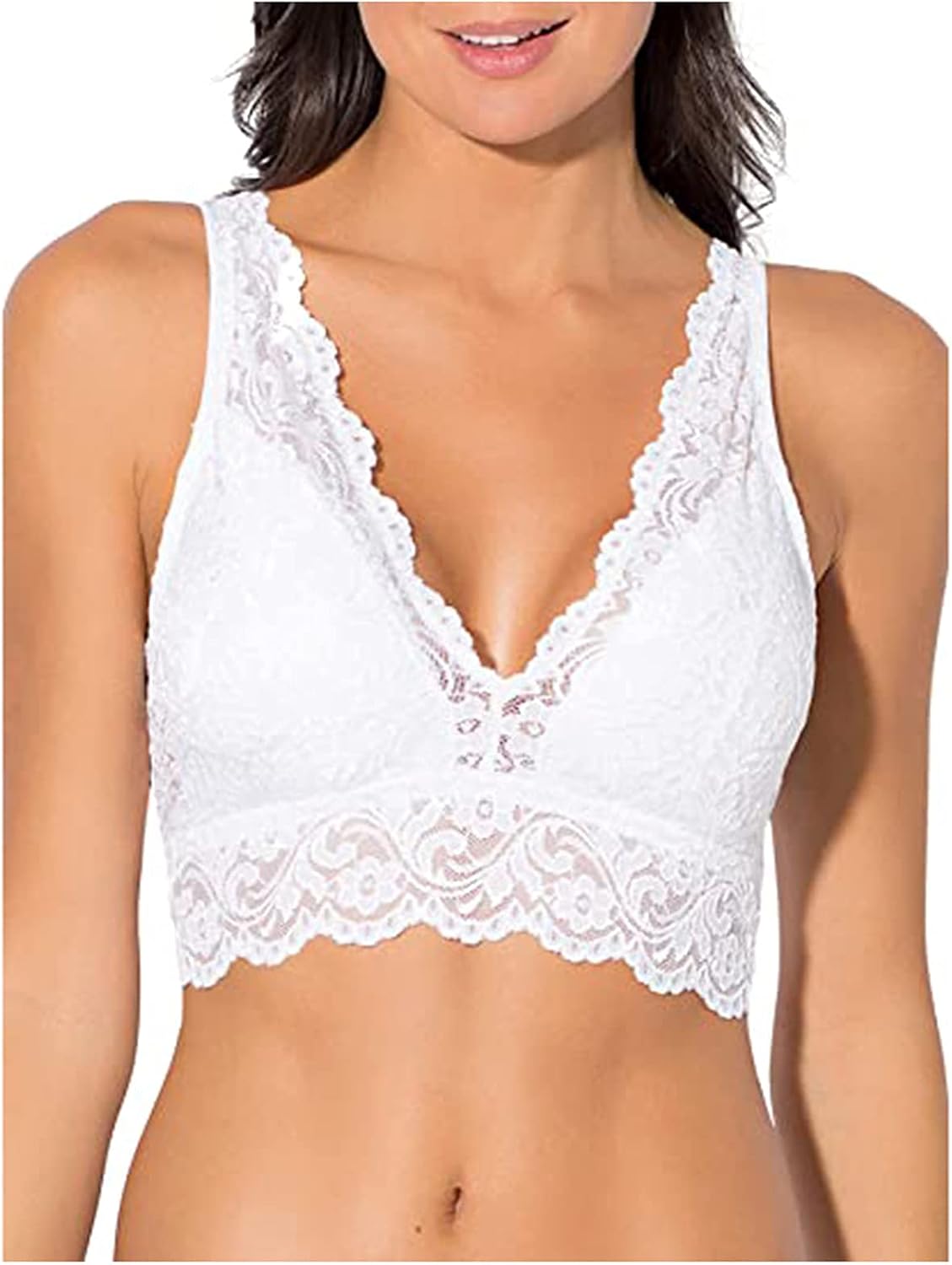 JKLN Women's Lace Bra, Push Up Comfort Sports Bra, Without Underwire