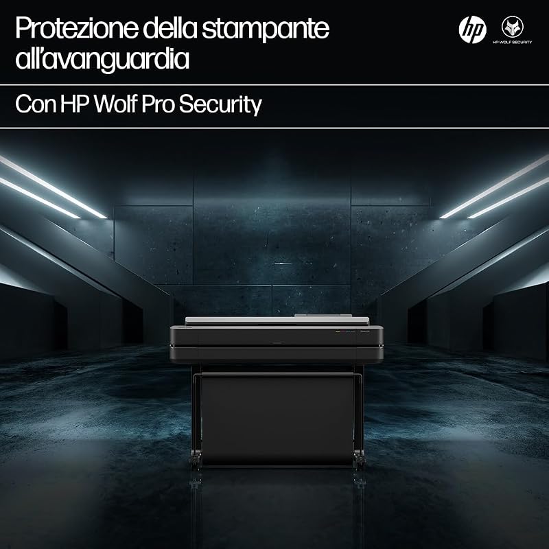 DesignJet T630 Stampante per Grandi Formati da 61 cm 5HB09D, Formati supportati da A4 ad A1, velocità 76 Pagine A1 all’Ora, Gigabit Ethernet, USB, Wi-Fi, Garanzia 1 Anno, Edizione 2025, Nero