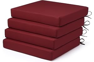 LA COUSSIN Outdoor Chair Cushions Fade Water Resistant, Patio Furniture Cushions with Non-Slip Ties,Square Cushions for Outdo