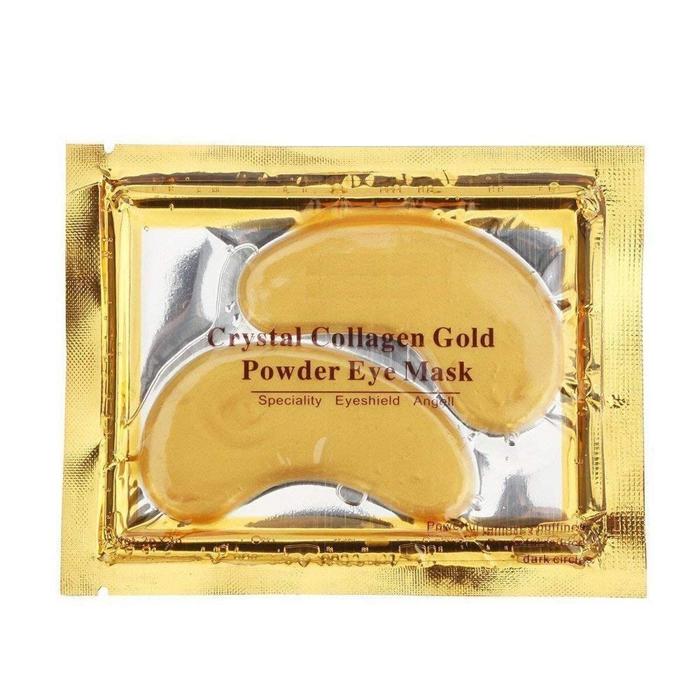 Hitece Anti Aging Crystal 24K Gold Powder Gel Collagen Eye Masks Sheet Patch (10 Pairs) by Hitece