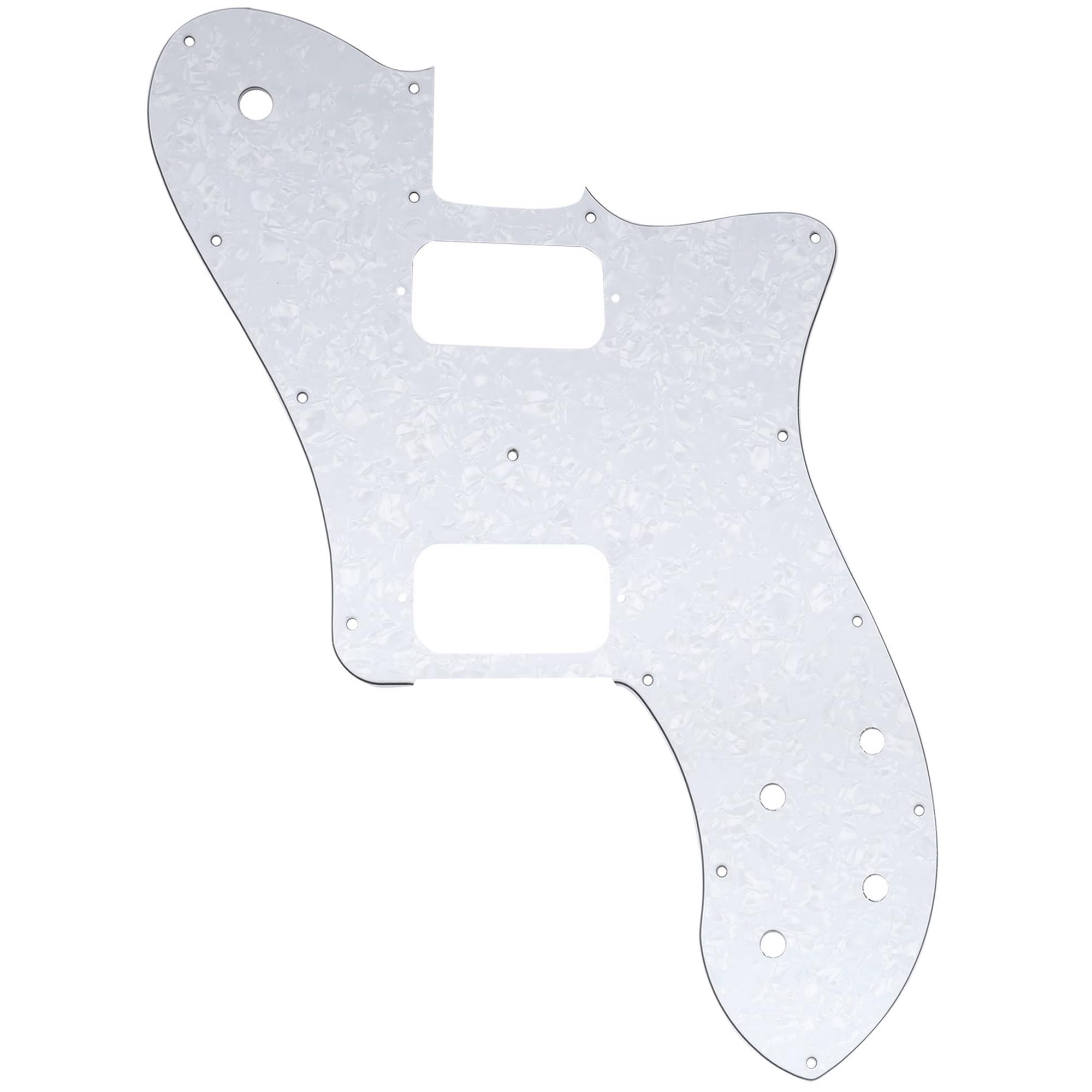 Musiclily Pro 15 Holes Uncovered HH Guitar Pickguard for Mexico Fender 72 Tele Deluxe Style Electric Guitar, 4Ply White Pearl