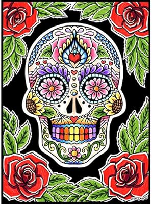 LAMINA PARA COLOREAR con caja de rotuladores. Calavera Mex: Amazon.es: Hogar