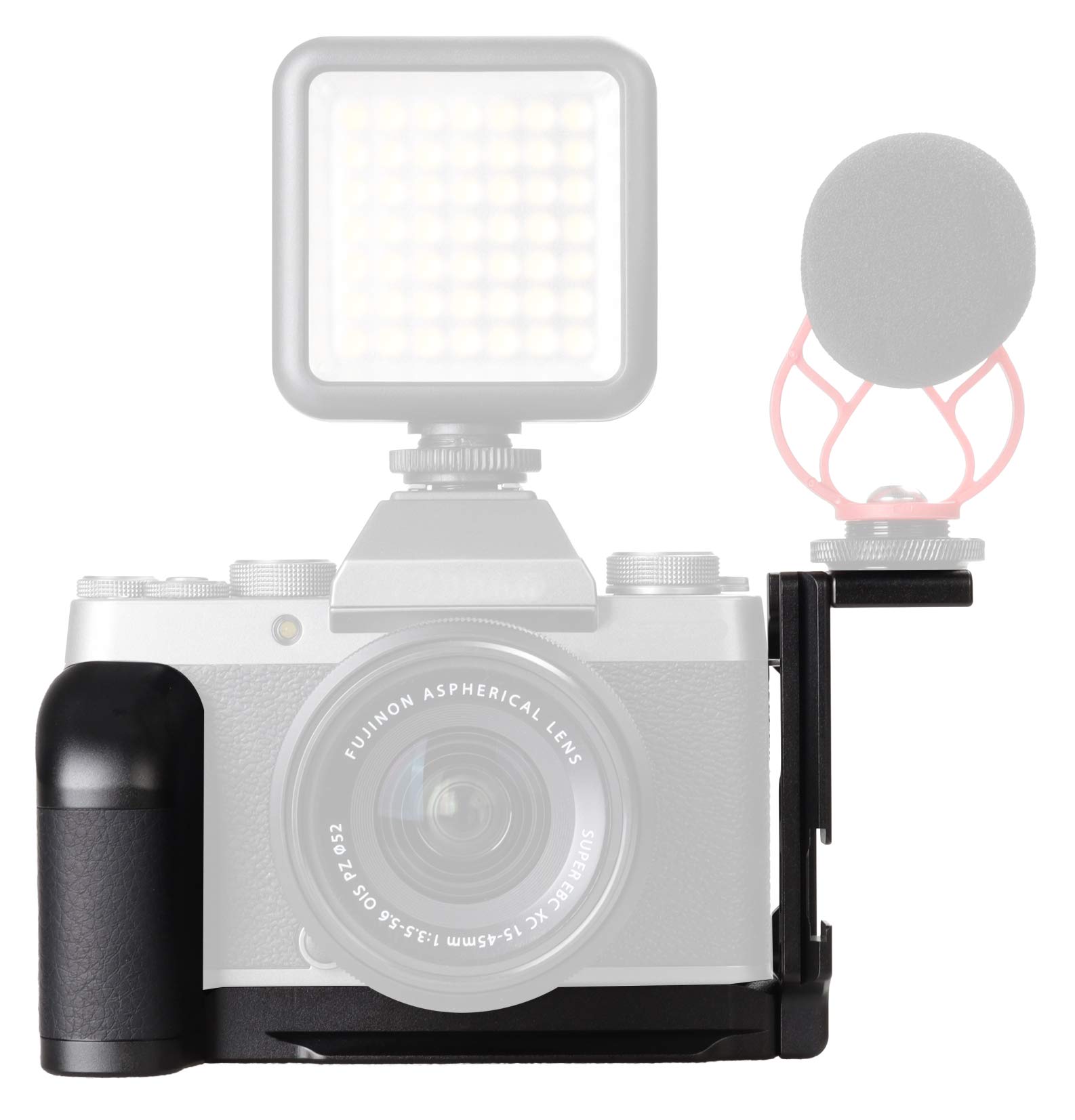WEPOTO XT200-CL Hand Grip Quick Release Plate L Bracket QR Plate Compatible with Fujifilm X-T200 Camera -Aluminium Leather