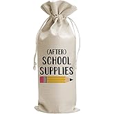 JioJio Chan Teacher's Day Gifts Wine Bags, Best Teacher Appreciation, Birthday Gifts for Women from Student, Burlap Drawstring Wine Bag