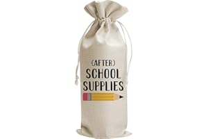 JIOJIO CHAN Teachers Teacher's Day Gifts Wine Bags, Teacher Appreciation Gifts for Women, Teacher Gifts from Student, Birthday Gifts for Teachers, Best Teacher Appreciation Day, Burlap Drawstring Wine Bag