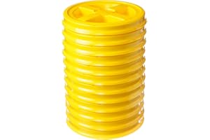 Consolidated Plastics Food Grade Gamma Seal Lids for 3.5, 5, 6 and 7 Gallon Buckets (12 Pack) BPA Free Reusable Pail Lids, Durable HDPE, Made in USA (Yellow)