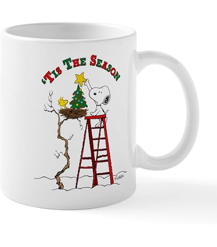 Snoopy Merry Ceramic Mug 11oz - Lead-Free, Dishwasher & Microwave Safe - View #11