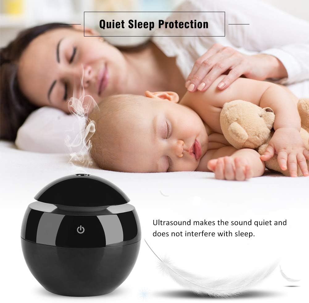 Essential Oil Diffuser 130ml, Ultrasonic Diffuser, Portable Air Humidifier for for Spa Massage, Yoga, Salon or Office (Black) - Image 4