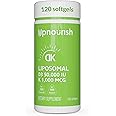UpNourish Liposomal Vitamin D3 50000 IU (Vitamina D3 de 50000) with 1000 mcg Vitamin K, High Dose Vitamin D3 K2, Vitamin D 50000 IU with K1, K2 MK-4 and MK-7, 120 Mini Softgels