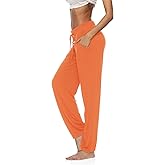 DIBAOLONG Womens Yoga Pants Wide Leg Comfy Drawstring Loose Straight Lounge Running Workout Legging Orange 2XL