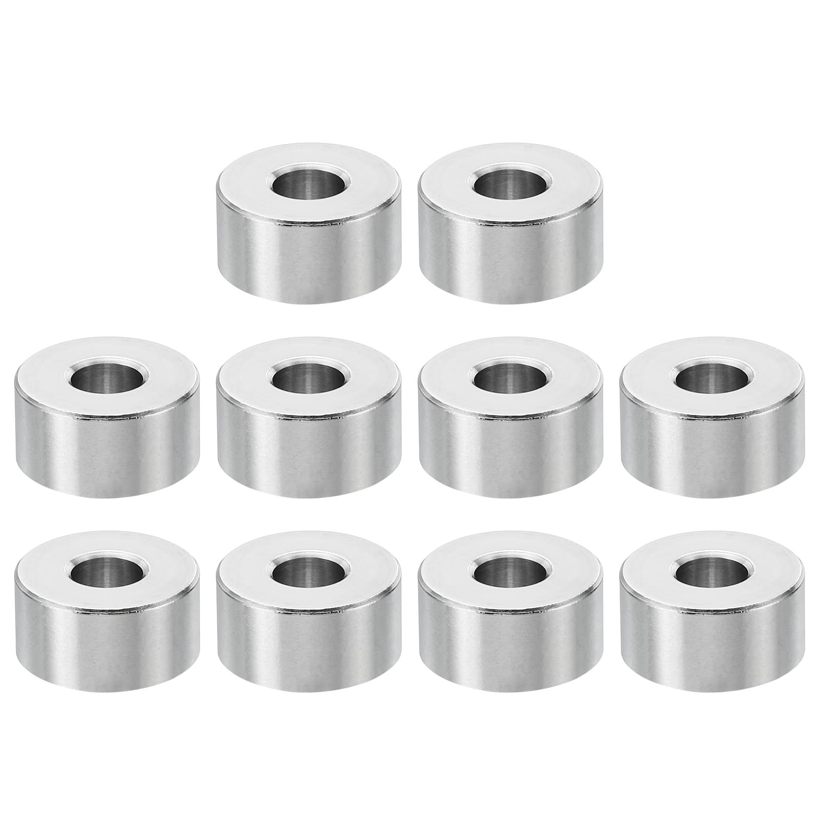 PATIKIL M6 Stainless Steel Spacers, 10 Pcs Metal Spacer Stainless Steel 6.2mm ID x 16mm OD x 8mm L Spacer Screw Standoff Round for 1/4" or M6 Screw Bolts
