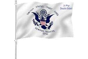 SUJEB US Coast Guard Flag 3x5 Outdoor Double Sided Made In USA- Military Flags Heavy Duty 3 Ply Flags Banner for Outside Outdoor Indoor