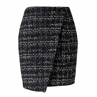 Vintage-Stil Winterrock Bleistiftrock Bodycon Rock kurzen Rock, schwarzes Gitter