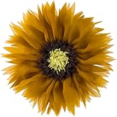 ELSKERJW 3D Sunflower Round Decorative Throw Pillow Handmade Soft Cute Elegant Flower Accent Pillow Boho Farmhouse Floral Cushion for Bed Couch Car Living Room Bedroom Home Decor 12Inch Mustard Yellow