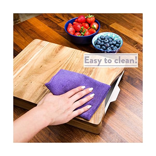 Cutting-Board-with-Tray-Organic-Acacia-Wood-Chopping-Board-with-2-Containers-for-Meat-Vegetables-Bread-or-Cheese-Board Cutting Board with Tray - Organic Acacia Wood Chopping Board with 2 Containers - for Meat Vegetables Bread or Cheese…