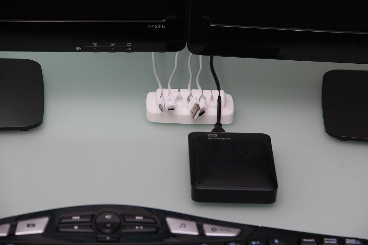 Heaviest Cable Organiser on the Market! Compact and Weighted Desktop Cord Holder and Cable Organiser, Eco-Friendly Silicone - Image 3