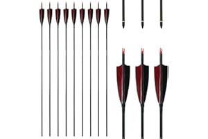 Linkboy Archery Pure Carbon Arrows Spine 300 340 400 500 600 700 800 900 1000 for Compound Recurve Bow Hunting Shooting Target 12pcs