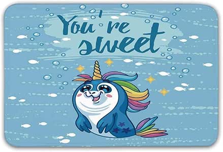 Unicornio con respaldo de goma, alfombrillas antideslizantes, cita