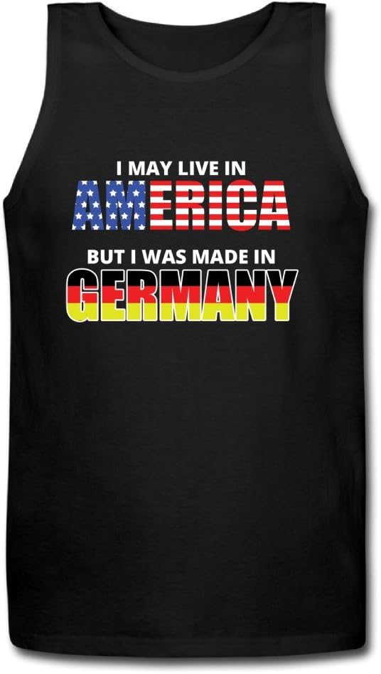 Just Tinge Men's Fun Live In America But I Was Made In Germany 2016 Tank Top
