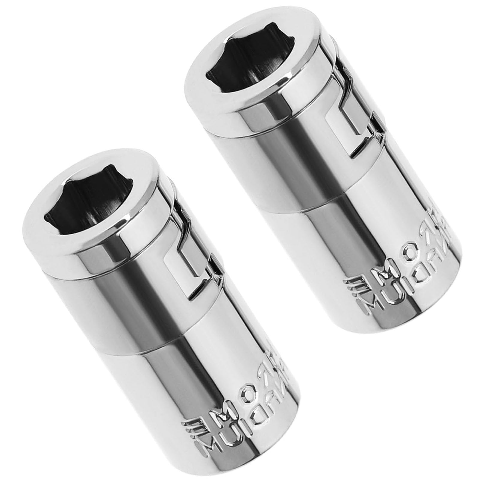 2 Pcs Square Hole to Hex Converter Metal 1/4" Drive Socket Bits Adapter Screwdriver Accessories